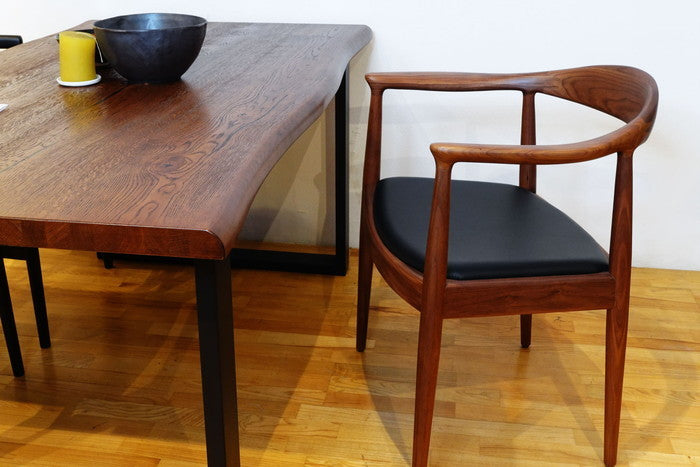 【即納】ザ・チェア ウォールナット ブラック レザー 本革 保証付 e-comfort デザイナーズ ジェネリック家具 リプロダクト kwg-ch7252-walの画像