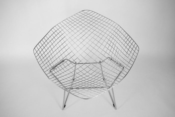 ダイヤモンドチェアA スチール クロームメッキ ブラック ホワイト W84xD66xH85 e-comfort デザイナーズ ジェネリック家具 リプロダクト kwg-ch7283aの画像