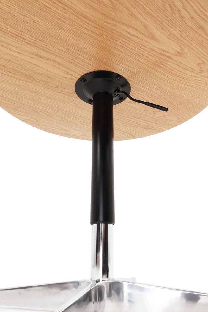 ラウンドリフトテーブル 天板: HPL 高圧ラミネート 脚部:アルミナムダイキャストポリッシュ仕上げ 直径66xH54-73 e-comfort デザイナーズ ジェネリック家具 リプロダクト kwg-cts010-lamiの画像