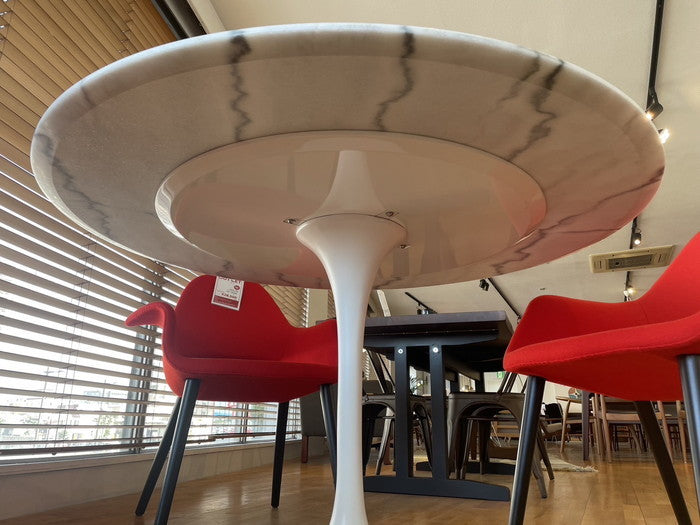 【即納】エーロ・サーリネン チューリップ ダイニング テーブル 直径120cm ホワイトマーブル 保証付 e-comfort デザイナーズ ジェネリック家具 リプロダクト kwg-dt6131aの画像