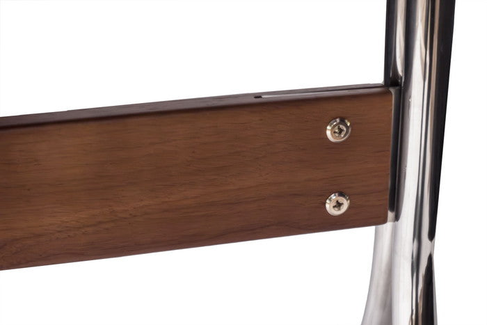 スワッグレッグデスク 天板 ウォールナット材突板 +メラミントップ 脚部:ステンレススチール プライウッド W99xD72xH88 e-comfort デザイナーズ ジェネリック家具 リプロダクト kwg-ot9407の画像