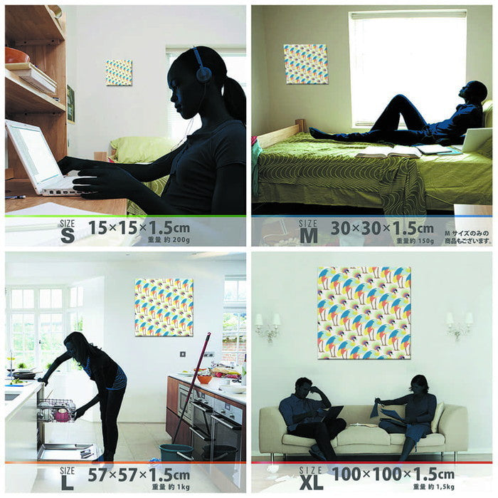 鳥 ANIMAL XLサイズ 100cm×100cm アートパネル ファブリックパネル アートボード 壁掛け 日本製 ラッピング付き 店舗 カフェ ラウンジ ロビー ホテル 法人 lib-azo-0006-xlの画像