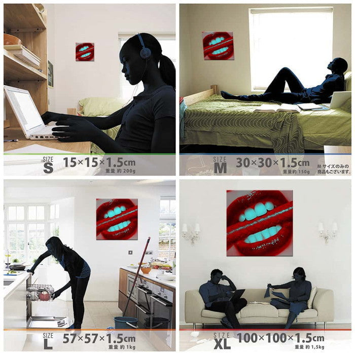 セクシー SEXY XLサイズ 100cm×100cm アートパネル ファブリックパネル アートボード 壁掛け 日本製 ラッピング付き 店舗 カフェ ラウンジ ロビー ホテル 法人 lib-ccc-0003-xlの画像