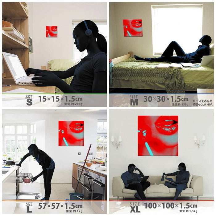 ガールズ モチーフ SEXY XLサイズ 100cm×100cm アートパネル ファブリックパネル アートボード 壁掛け 日本製 ラッピング付き 店舗 カフェ ラウンジ ロビー ホテル 法人 lib-ccc-0005-xlの画像