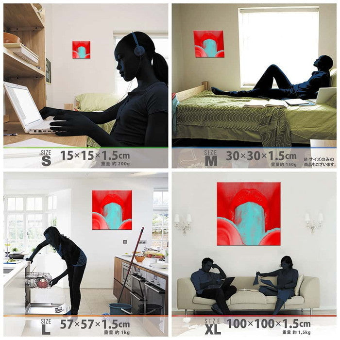 ガールズ モチーフ SEXY Sサイズ 15cm×15cm アートパネル ファブリックパネル アートボード 壁掛け 日本製 ラッピング付き 店舗 カフェ ラウンジ ロビー ホテル 法人 lib-ccc-0006-sの画像