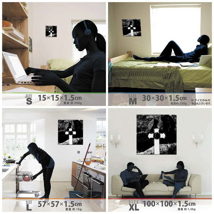 cruce co. クルーチェ・アンド・コー Lサイズ 57cm×57cm アートパネル ファブリックパネル アートボード 壁掛け 日本製 ラッピング付き 店舗 カフェ ラウンジ ロビー ホテル 法人 lib-cru-0004-lの画像