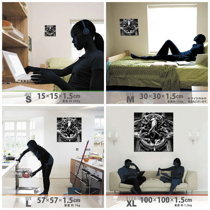 cruce co. クルーチェ・アンド・コー XLサイズ 100cm×100cm アートパネル ファブリックパネル アートボード 壁掛け 日本製 ラッピング付き 店舗 カフェ ラウンジ ロビー ホテル 法人 lib-cru-0007-xlの画像