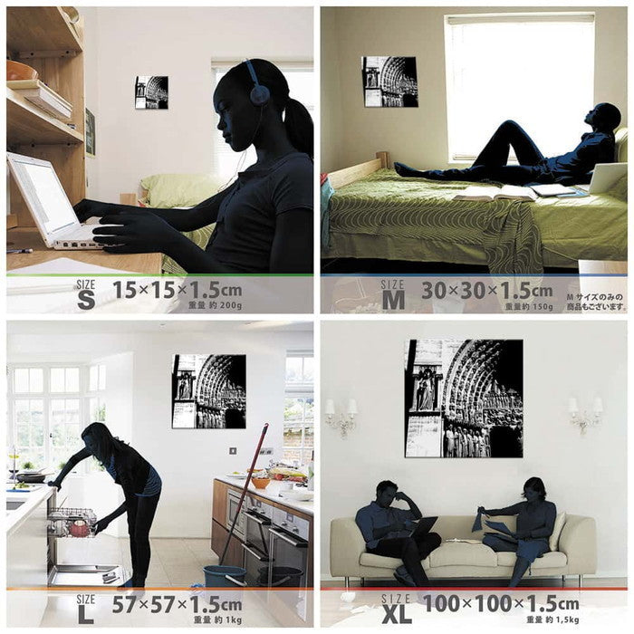 cruce co. クルーチェ・アンド・コー XLサイズ 100cm×100cm アートパネル ファブリックパネル アートボード 壁掛け 日本製 ラッピング付き 店舗 カフェ ラウンジ ロビー ホテル 法人 lib-cru-0035-xlの画像