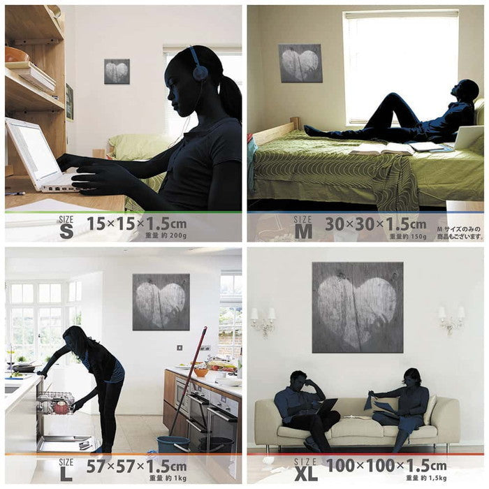 ハートモチーフ edih XLサイズ 100cm×100cm アートパネル ファブリックパネル アートボード 壁掛け 日本製 ラッピング付き 店舗 カフェ ラウンジ ロビー ホテル 法人 lib-edi-0002-xlの画像