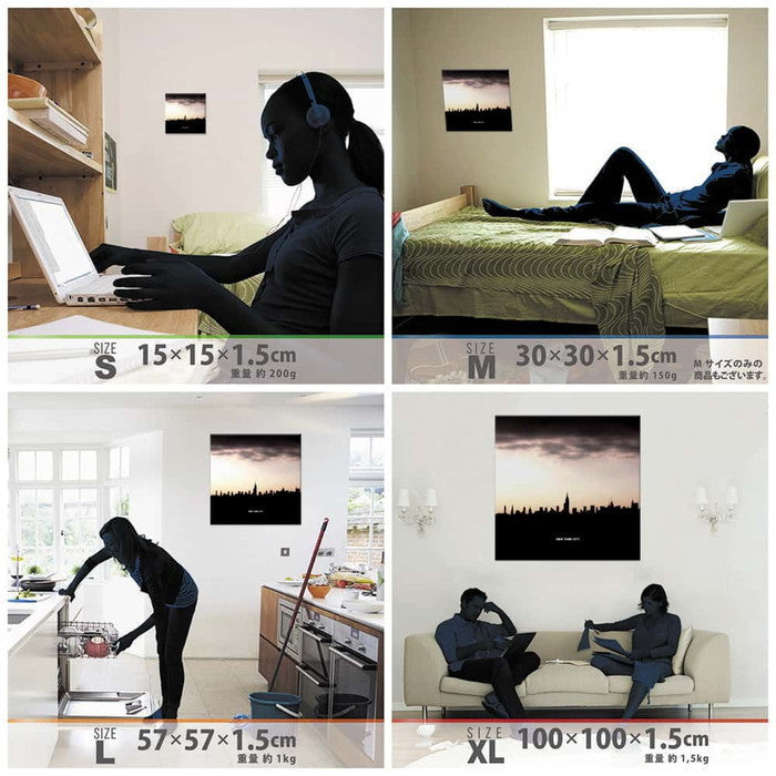 ニューヨークモチーフ edih XLサイズ 100cm×100cm アートパネル ファブリックパネル アートボード 壁掛け 日本製 ラッピング付き 店舗 カフェ ラウンジ ロビー ホテル 法人 lib-edi-0014-xlの画像