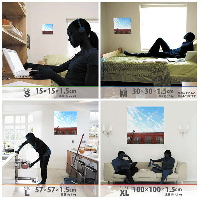 青空フォト edih XLサイズ 100cm×100cm アートパネル ファブリックパネル アートボード 壁掛け 日本製 ラッピング付き 店舗 カフェ ラウンジ ロビー ホテル 法人 lib-edi-0018-xlの画像