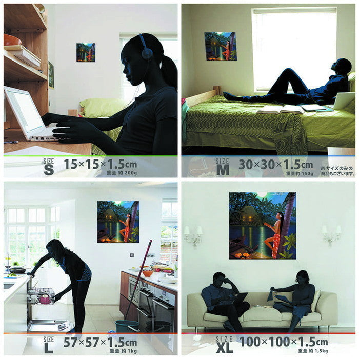 HILO KUME ヒロクメ hrk-0007 Sサイズ 15cm×15cm アートパネル ファブリックパネル アートボード 壁掛け 日本製 ラッピング付き 店舗 カフェ ラウンジ ロビー ホテル 法人 lib-hrk-0007-sの画像