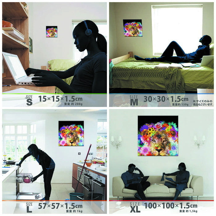 Galaxy Graphics ket-0003 XLサイズ 100cm×100cm アートパネル ファブリックパネル アートボード 壁掛け 日本製 ラッピング付き 店舗 カフェ ラウンジ ロビー ホテル 法人 lib-ket-0003-xlの画像