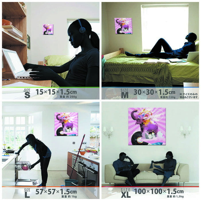 Galaxy Graphics ket-0009 XLサイズ 100cm×100cm アートパネル ファブリックパネル アートボード 壁掛け 日本製 ラッピング付き 店舗 カフェ ラウンジ ロビー ホテル 法人 lib-ket-0009-xlの画像