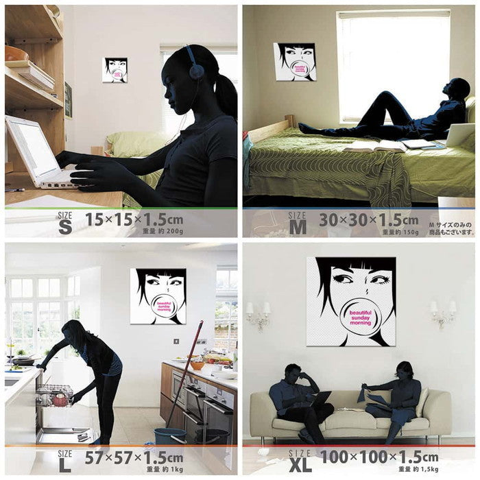 ガールズモチーフ イラスト broth Mサイズ 30cm×30cm アートパネル ファブリックパネル アートボード 壁掛け 日本製 ラッピング付き 店舗 カフェ ラウンジ ロビー ホテル 法人 lib-kid-0009-mの画像