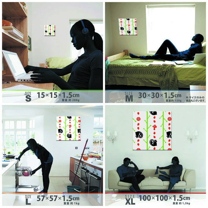 Kinpro design 北欧 XLサイズ 100cm×100cm アートパネル ファブリックパネル アートボード 壁掛け 日本製 ラッピング付き 店舗 カフェ ラウンジ ロビー ホテル 法人 lib-kpr-0001-xlの画像