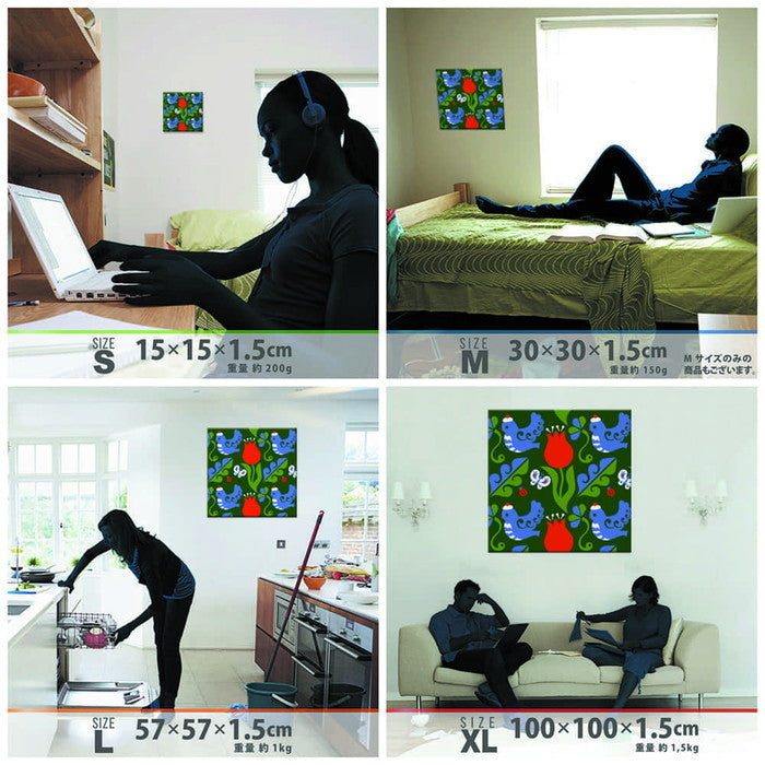 Kinpro design 北欧 XLサイズ 100cm×100cm アートパネル ファブリックパネル アートボード 壁掛け 日本製 ラッピング付き 店舗 カフェ ラウンジ ロビー ホテル 法人 lib-kpr-0002-xlの画像