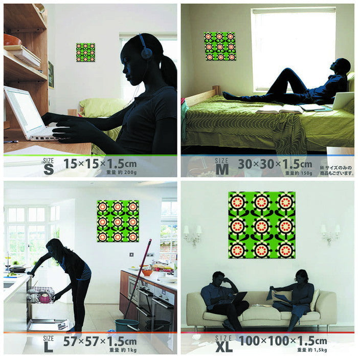 Kinpro design 北欧 Lサイズ 57cm×57cm アートパネル ファブリックパネル アートボード 壁掛け 日本製 ラッピング付き 店舗 カフェ ラウンジ ロビー ホテル 法人 lib-kpr-0004-grn-lの画像