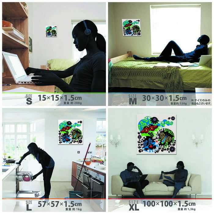 Kinpro design 北欧 Sサイズ 15cm×15cm アートパネル ファブリックパネル アートボード 壁掛け 日本製 ラッピング付き 店舗 カフェ ラウンジ ロビー ホテル 法人 lib-kpr-0009-sの画像