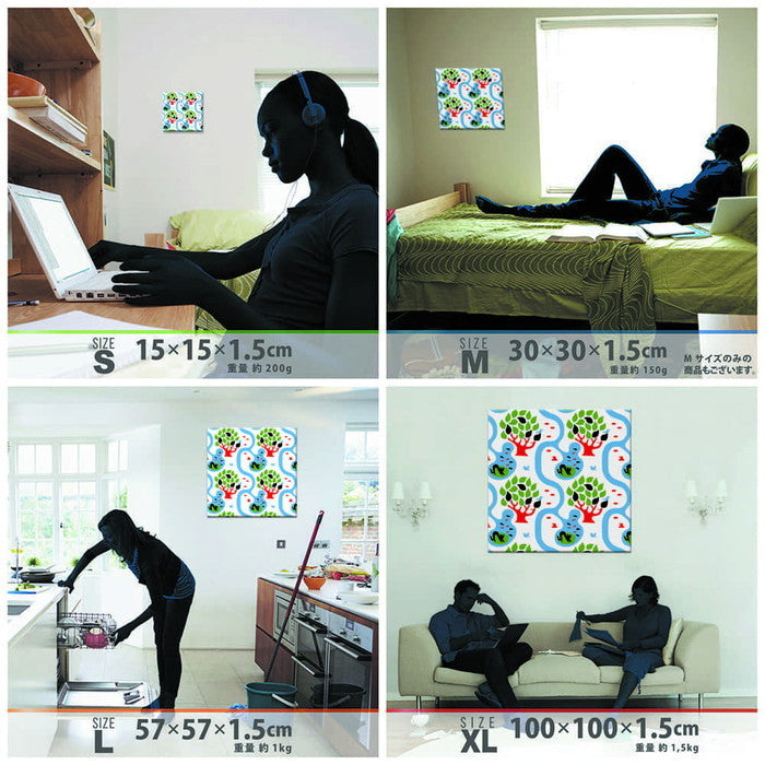 Kinpro design 北欧 XLサイズ 100cm×100cm アートパネル ファブリックパネル アートボード 壁掛け 日本製 ラッピング付き 店舗 カフェ ラウンジ ロビー ホテル 法人 lib-kpr-0012-wh-xlの画像