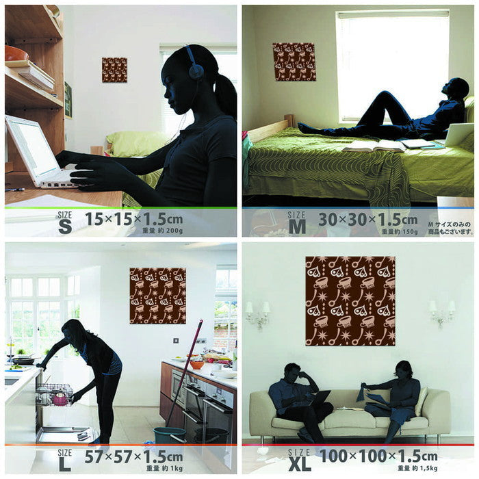 Kinpro design 北欧 Sサイズ 15cm×15cm アートパネル ファブリックパネル アートボード 壁掛け 日本製 ラッピング付き 店舗 カフェ ラウンジ ロビー ホテル 法人 lib-kpr-0018-sの画像