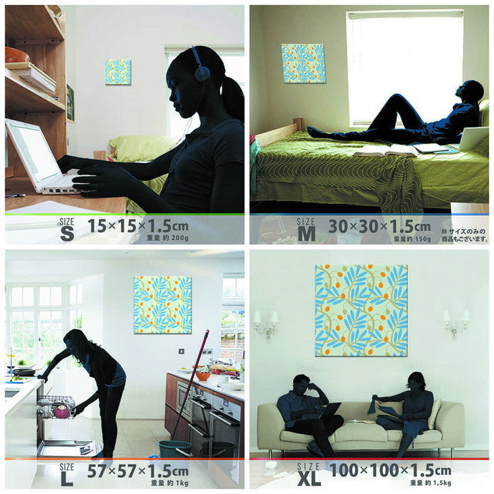 Kinpro design 北欧 Mサイズ 30cm×30cm アートパネル ファブリックパネル アートボード 壁掛け 日本製 ラッピング付き 店舗 カフェ ラウンジ ロビー ホテル 法人 lib-kpr-0020-mの画像