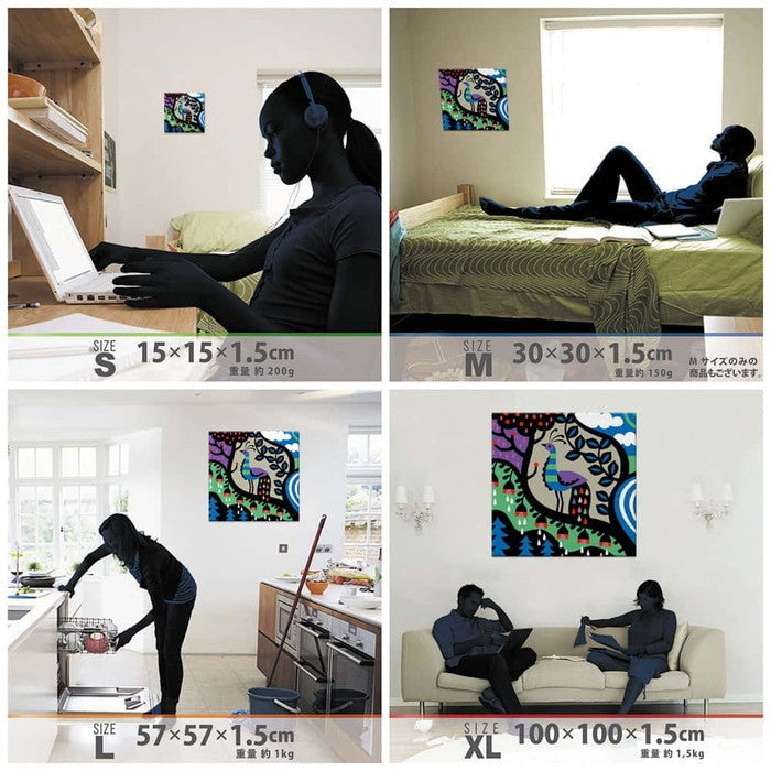Kinpro design 北欧 XLサイズ 100cm×100cm アートパネル ファブリックパネル アートボード 壁掛け 日本製 ラッピング付き 店舗 カフェ ラウンジ ロビー ホテル 法人 lib-kpr-0028-xlの画像