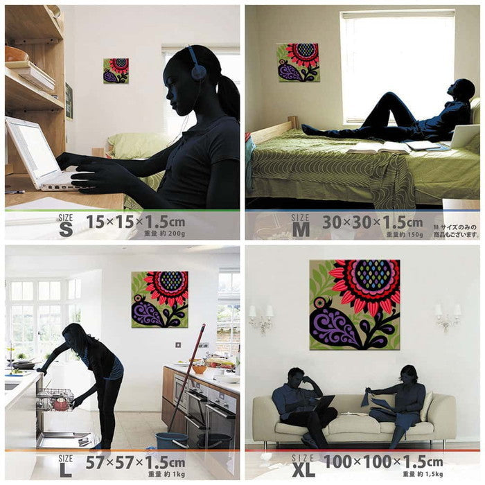 Kinpro design 北欧 XLサイズ 100cm×100cm アートパネル ファブリックパネル アートボード 壁掛け 日本製 ラッピング付き 店舗 カフェ ラウンジ ロビー ホテル 法人 lib-kpr-0031-xlの画像