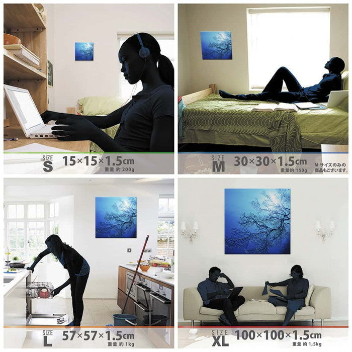 楠哲也氏 撮影 水中 TETSUYA KUSU Lサイズ 57cm×57cm アートパネル ファブリックパネル アートボード 壁掛け 日本製 ラッピング付き 店舗 カフェ ラウンジ ロビー ホテル 法人 lib-kus-0003-lの画像