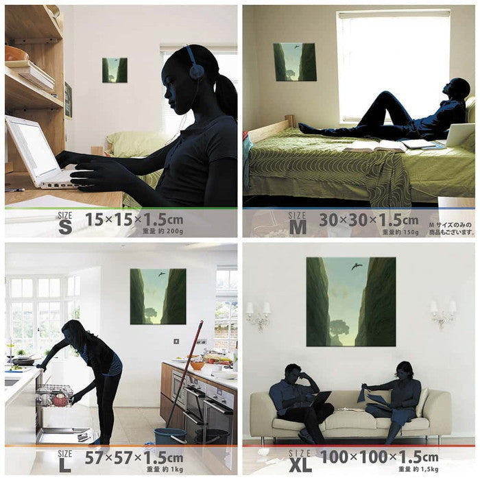 毛利孝夫 Takao Mori XLサイズ 100cm×100cm アートパネル ファブリックパネル アートボード 壁掛け 日本製 ラッピング付き 店舗 カフェ ラウンジ ロビー ホテル 法人 lib-mor-0003-xlの画像