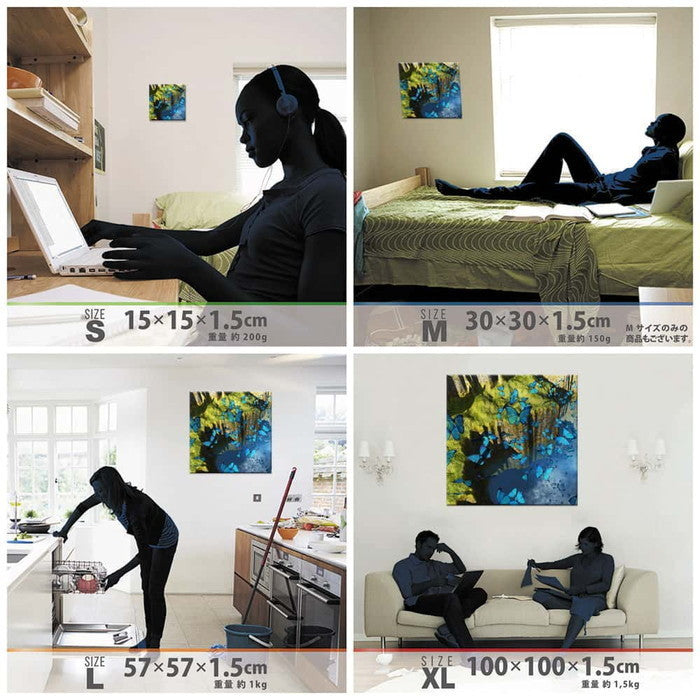 毛利孝夫 Takao Mori XLサイズ 100cm×100cm アートパネル ファブリックパネル アートボード 壁掛け 日本製 ラッピング付き 店舗 カフェ ラウンジ ロビー ホテル 法人 lib-mor-0005-xlの画像