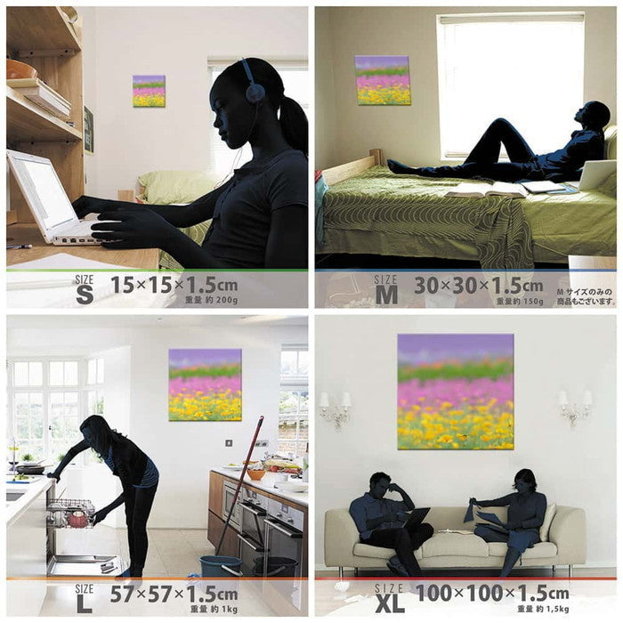 うみカメラマン むらいさち 花 Sachi Murai XLサイズ 100cm×100cm アートパネル ファブリックパネル アートボード 壁掛け 日本製 ラッピング付き 店舗 カフェ ラウンジ ロビー ホテル 法人 lib-mur-0003-xlの画像