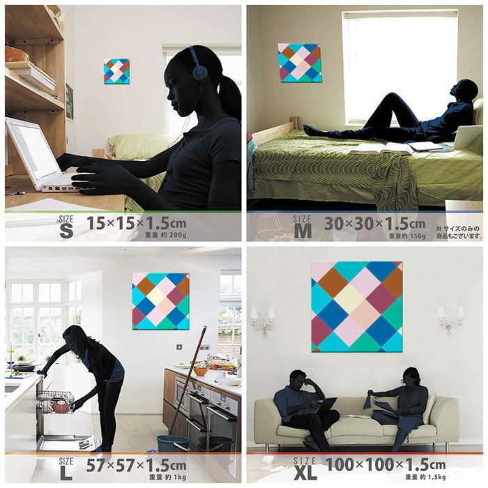 北欧 NORDIC XLサイズ 100cm×100cm アートパネル ファブリックパネル アートボード 壁掛け 日本製 ラッピング付き 店舗 カフェ ラウンジ ロビー ホテル 法人 lib-pat-0015-xlの画像