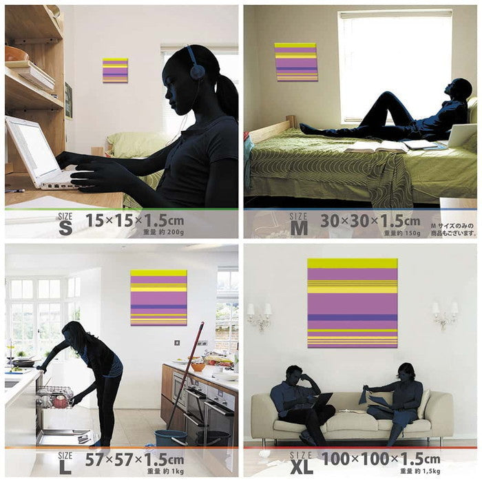 ボーダー ポップ POP Mサイズ 30cm×30cm アートパネル ファブリックパネル アートボード 壁掛け 日本製 ラッピング付き 店舗 カフェ ラウンジ ロビー ホテル 法人 lib-pat-0059-mの画像