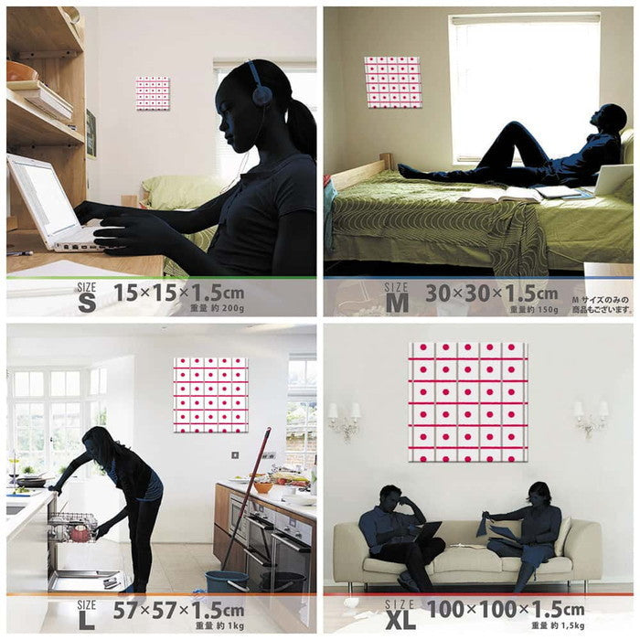 チェック アート SIMPLE XLサイズ 100cm×100cm アートパネル ファブリックパネル アートボード 壁掛け 日本製 ラッピング付き 店舗 カフェ ラウンジ ロビー ホテル 法人 lib-pat-0080-xlの画像