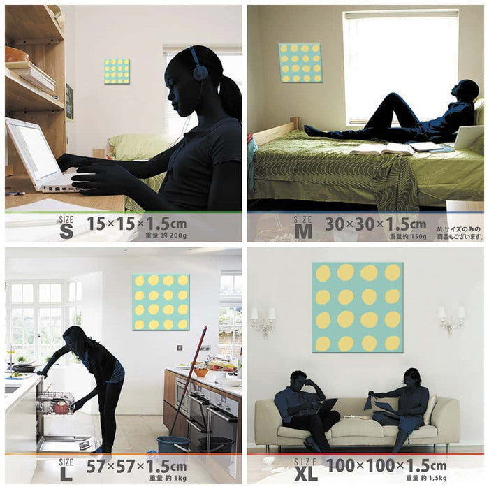 水玉 SIMPLE XLサイズ 100cm×100cm アートパネル ファブリックパネル アートボード 壁掛け 日本製 ラッピング付き 店舗 カフェ ラウンジ ロビー ホテル 法人 lib-pat-0129-xlの画像