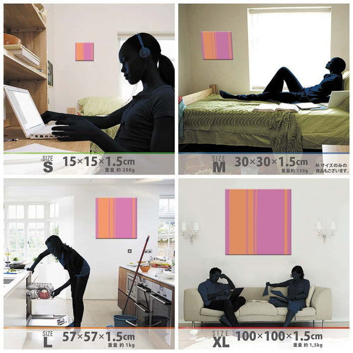 ストライプ STRIPE XLサイズ 100cm×100cm アートパネル ファブリックパネル アートボード 壁掛け 日本製 ラッピング付き 店舗 カフェ ラウンジ ロビー ホテル 法人 lib-pat-0140-xlの画像