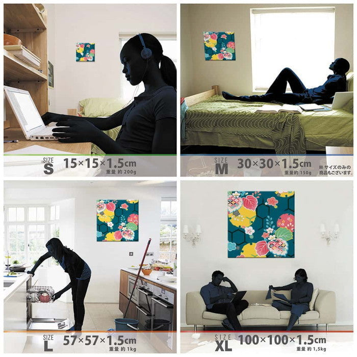 伝統模様 和 XLサイズ 100cm×100cm アートパネル ファブリックパネル アートボード 壁掛け 日本製 ラッピング付き 店舗 カフェ ラウンジ ロビー ホテル 法人 lib-pat-0171-xlの画像