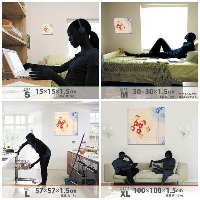 着物柄 和 XLサイズ 100cm×100cm アートパネル ファブリックパネル アートボード 壁掛け 日本製 ラッピング付き 店舗 カフェ ラウンジ ロビー ホテル 法人 lib-pat-0184-xlの画像