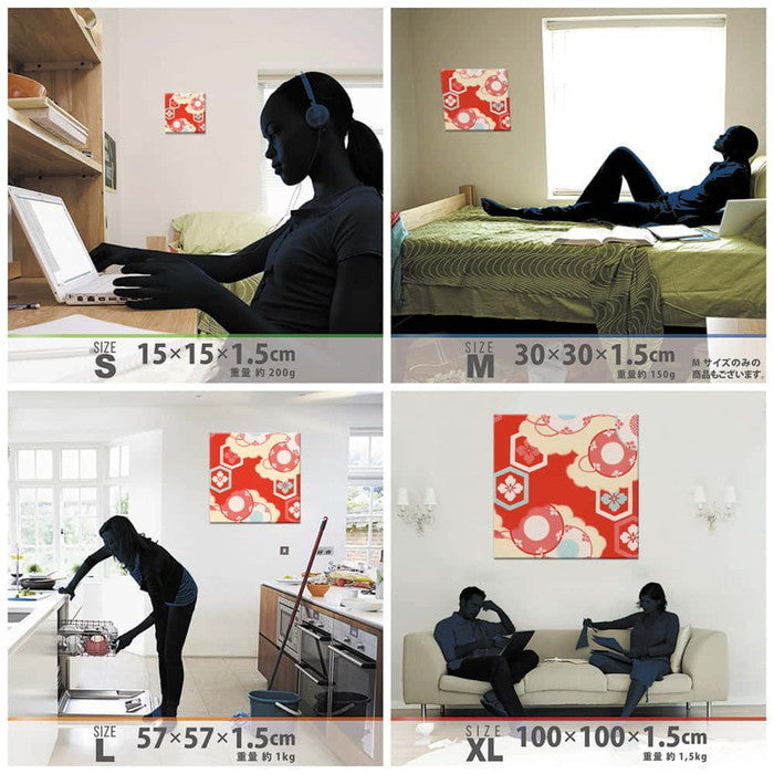 伝統模様 和 XLサイズ 100cm×100cm アートパネル ファブリックパネル アートボード 壁掛け 日本製 ラッピング付き 店舗 カフェ ラウンジ ロビー ホテル 法人 lib-pat-0196-xlの画像