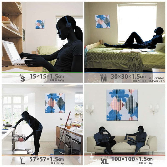 着物柄 和 XLサイズ 100cm×100cm アートパネル ファブリックパネル アートボード 壁掛け 日本製 ラッピング付き 店舗 カフェ ラウンジ ロビー ホテル 法人 lib-pat-0199-xlの画像