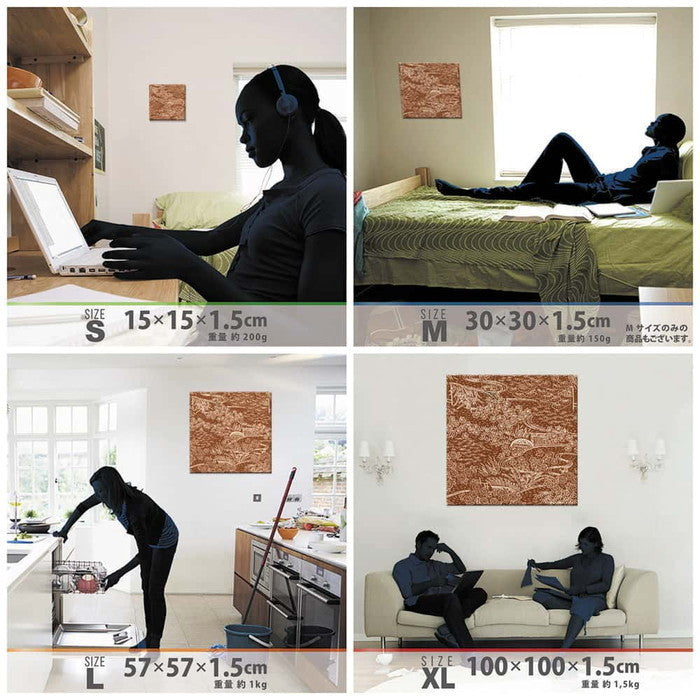 着物柄 和 XLサイズ 100cm×100cm アートパネル ファブリックパネル アートボード 壁掛け 日本製 ラッピング付き 店舗 カフェ ラウンジ ロビー ホテル 法人 lib-pat-0209-xlの画像