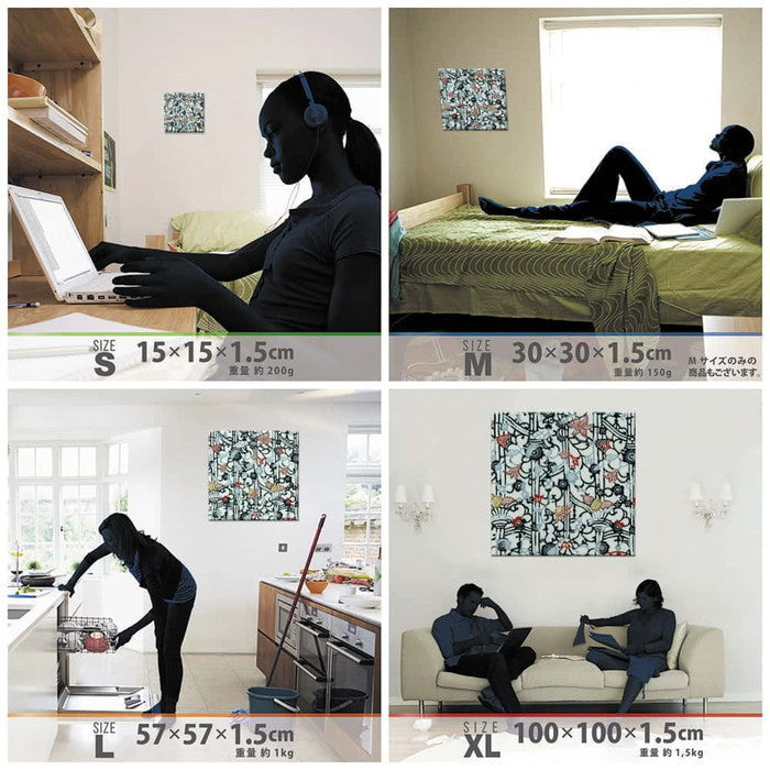 伝統和柄 和 XLサイズ 100cm×100cm アートパネル ファブリックパネル アートボード 壁掛け 日本製 ラッピング付き 店舗 カフェ ラウンジ ロビー ホテル 法人 lib-pat-0222-xlの画像