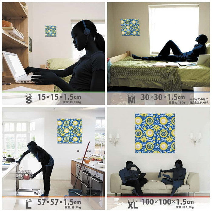 北欧 デザイン アート 北欧 XLサイズ 100cm×100cm アートパネル ファブリックパネル アートボード 壁掛け 日本製 ラッピング付き 店舗 カフェ ラウンジ ロビー ホテル 法人 lib-pat-0309-xlの画像