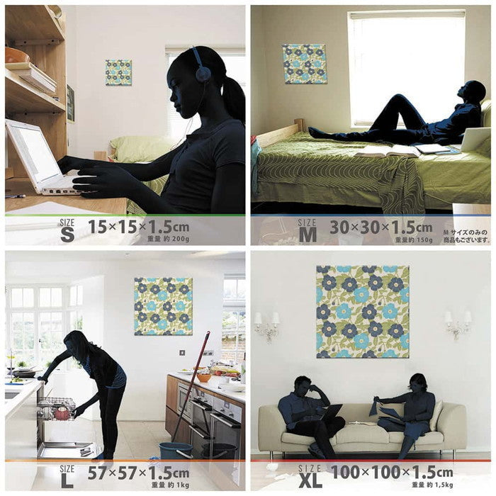 スカンジナビアンデザイン アート 北欧 XLサイズ 100cm×100cm アートパネル ファブリックパネル アートボード 壁掛け 日本製 ラッピング付き 店舗 カフェ ラウンジ ロビー ホテル 法人 lib-pat-0310-xlの画像
