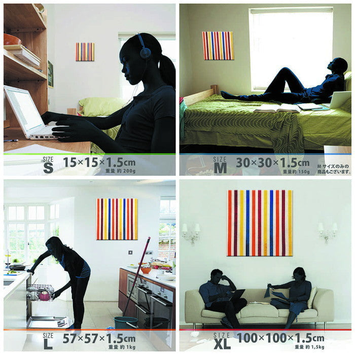 ストライプ pat-0314 XLサイズ 100cm×100cm アートパネル ファブリックパネル アートボード 壁掛け 日本製 ラッピング付き 店舗 カフェ ラウンジ ロビー ホテル 法人 lib-pat-0314-xlの画像