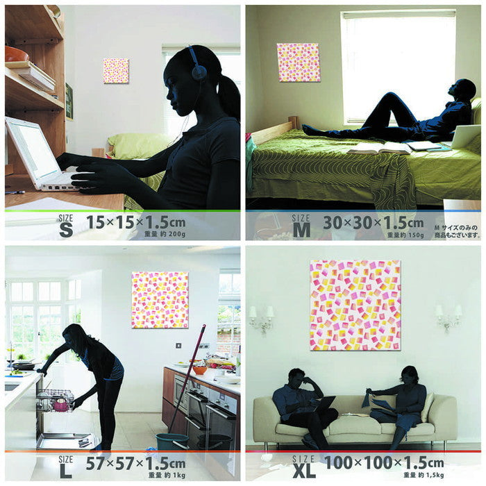 北欧テイスト ウォールデコ pat-1702-007 Lサイズ 57cm×57cm アートパネル ファブリックパネル アートボード 壁掛け 日本製 ラッピング付き 店舗 カフェ ラウンジ ロビー ホテル 法人 lib-pat-1702-007-lの画像