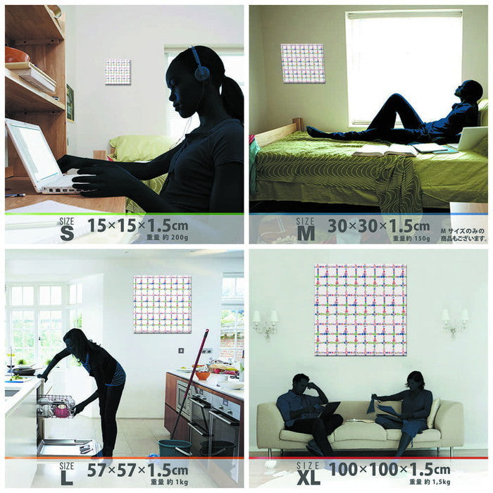 北欧テイスト pat-1702-022 XLサイズ 100cm×100cm アートパネル ファブリックパネル アートボード 壁掛け 日本製 ラッピング付き 店舗 カフェ ラウンジ ロビー ホテル 法人 lib-pat-1702-022-xlの画像