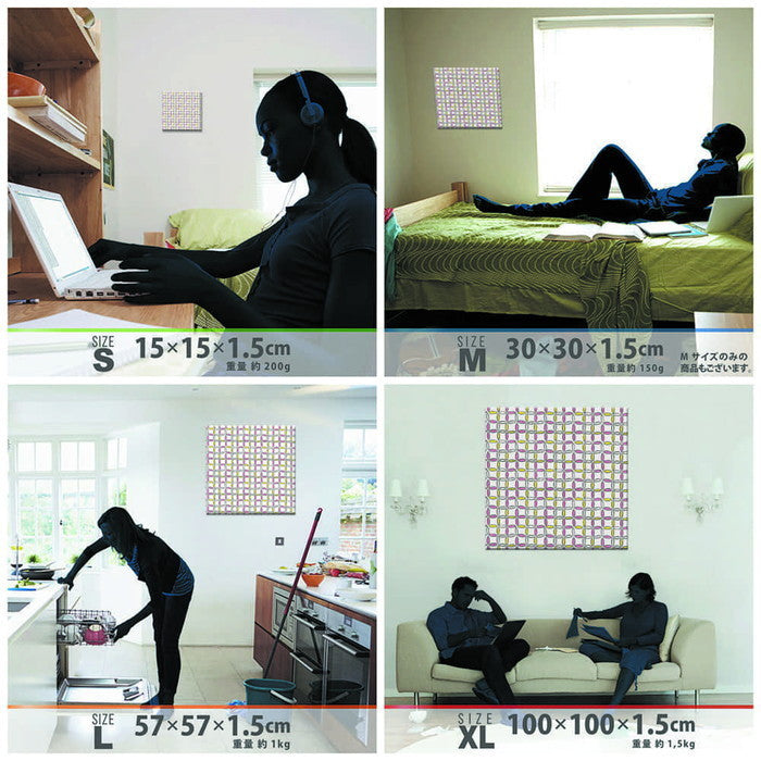 北欧テイスト pat-1702-024 XLサイズ 100cm×100cm アートパネル ファブリックパネル アートボード 壁掛け 日本製 ラッピング付き 店舗 カフェ ラウンジ ロビー ホテル 法人 lib-pat-1702-024-xlの画像