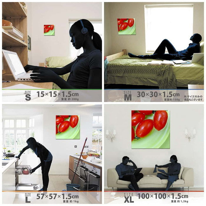 トマト VEGETABLE FRUIT XLサイズ 100cm×100cm アートパネル ファブリックパネル アートボード 壁掛け 日本製 ラッピング付き 店舗 カフェ ラウンジ ロビー ホテル 法人 lib-pho-0006-xlの画像